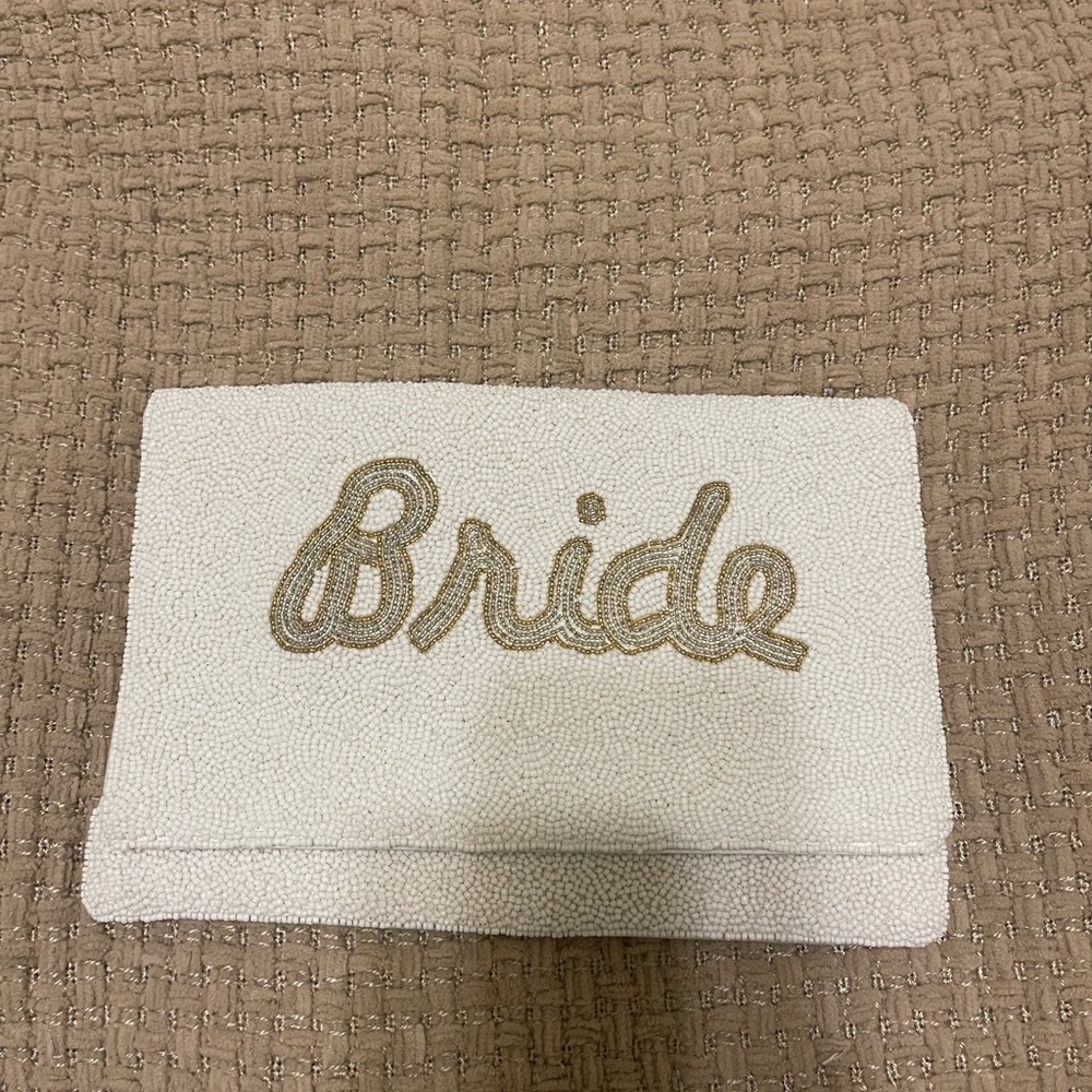 Beaded Bride Clutch in Cream and Gold